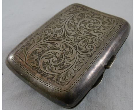 Silver etched cigarette case 