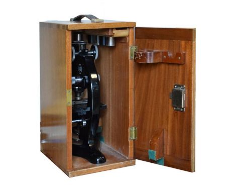 Beck of London Model 47 monocular microscope, No.25896, in original fitted box with a few accessories  
