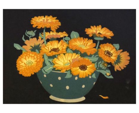 John Hall Thorpe (1874-1947) - Signed print - 'Marigolds', Published by Hall Thorpe, London, copyright USA 1925, signed lower