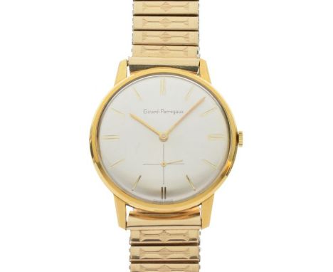 Giraud-Perregaux - Gentleman's gold-plated wristwatch with baton markers and subsidiary at 6, manual wind movement, stainless