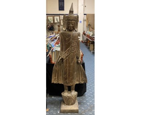 THAI BUDDHIST STATUE - 176CMS APPROX  (A/F)