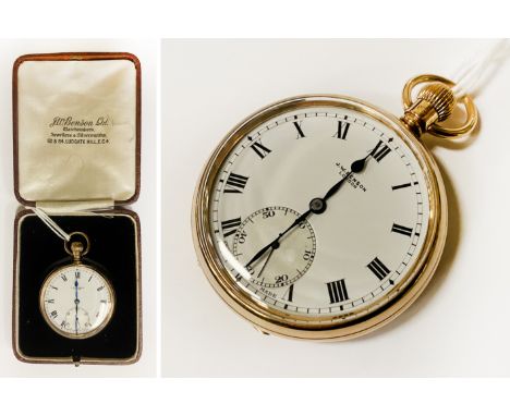 9CT GOLD J.W BENSON POCKET WATCH IN BOX