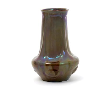 A Carter's Poole Pottery lustre vase designed by Owen Carter,  swollen form with tapering cylindrical neck and everted rim, c