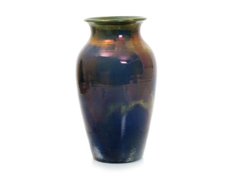 A Carter's Poole Pottery vase probably designed by Owen Carter, dated 1903, shouldered form with everted rim,  covered  in a 