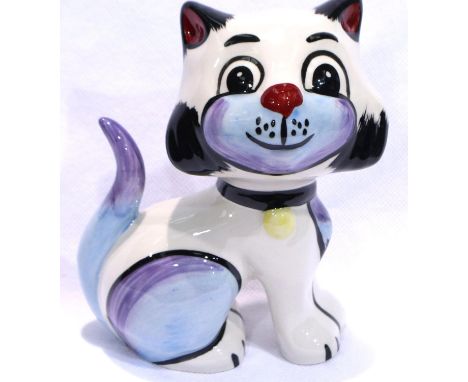 Lorna Bailey cat, Queenie, H: 14 cm, no cracks or chips. P&amp;P Group 1 (£14+VAT for the first lot and £1+VAT for subsequent