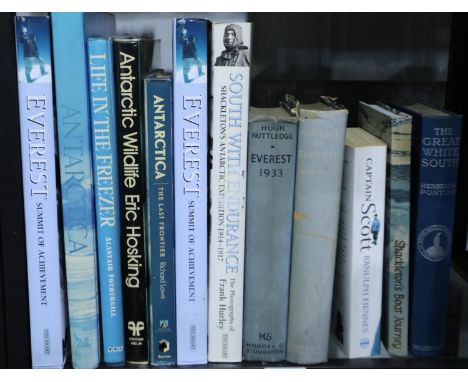 Shelf of books on Everest and Antarctica. P&amp;P Group 3 (£25+VAT for the first lot and £5+VAT for subsequent lots) 