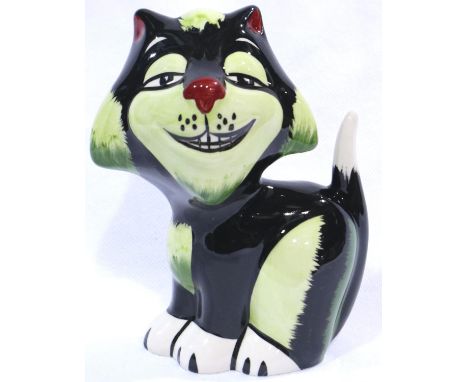 Lorna Bailey cat, Growler, H: 13 cm, no cracks or chips. P&amp;P Group 1 (£14+VAT for the first lot and £1+VAT for subsequent