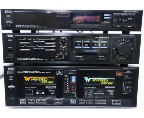 Trio midi HiFi system with T-7GL tuner, A-5G amplifier and X-5WG twin cassette deck. Working at lotting. Not available for in