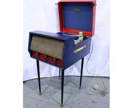 1958 Dansette Conquest record player. All electrical items in this lot have been PAT tested for safety and have passed. This 
