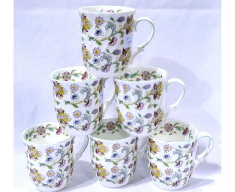 Six Minton Haddon Hall mugs, no cracks or chips. P&amp;P Group 2 (£18+VAT for the first lot and £3+VAT for subsequent lots) 
