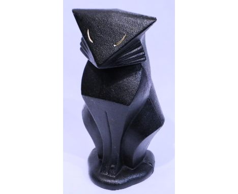 Art Deco cast iron doorstop in the form of a cat, H: 26 cm. P&amp;P Group 3 (£25+VAT for the first lot and £5+VAT for subsequ