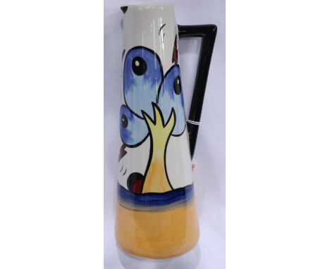 Lorna Bailey conical jug in the Burstey Way pattern, H: 23 cm, no cracks or chips. P&amp;P Group 2 (£18+VAT for the first lot