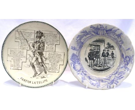 Two French military plates, largest D: 20 cm, slight use marks but otherwise good, no chips or cracks. P&amp;P Group 2 (£18+V