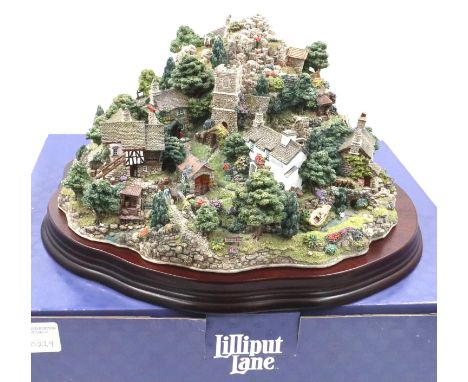 Boxed Lilliput Lane limited edition no 0229, Coniston Crag, with deeds, 30 x 33 cm, excellent condition, no cracks or chips. 