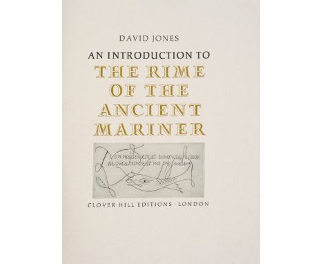 Jones (David) An Introduction To The Rime Of The Ancient Mariner, number XCVII of 115 copies signed and dated by Jones, from 