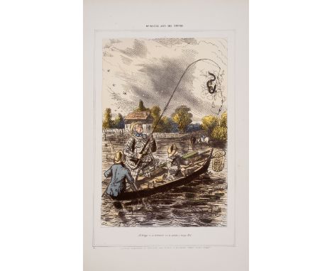 Leech (John) Mr.Briggs & His Doings. Fishing, 12 hand-coloured lithographed plates heightend with gum arabic, some light marg