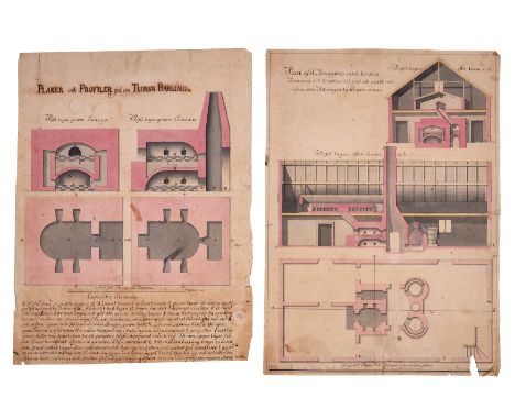 Architecture.- Swedish School (18th and 19th century) Collection of over 50 architectural drawings, including elevations, pla