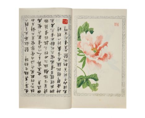 Botany.- China.- Lei An (Zhaoxiang Zhang) Bai Hua Shi Jian Pu: A Hundred Flowers, 2 vol., 100 whole-page illustrations, in co