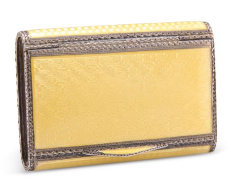 AN EARLY 20TH CENTURY CONTINENTAL SMALL SILVER AND ENAMEL CASE,&nbsp;import marks&nbsp;P H Vogel &amp; Co,&nbsp;London 1926, 