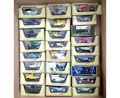 Matchbox Models Of Yesteryear, a boxed group in Straw window boxes to include Y-11 1938 Lagonda and others. Although not chec
