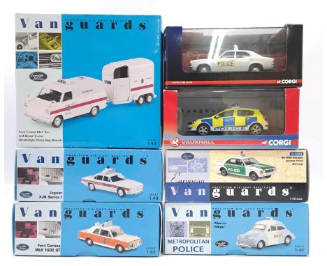 Vanguards &amp; Corgi "Drive Time", a boxed Police Vehicle group to include Corgi Drive Time (Emergency Motors) VA10304 Ford 