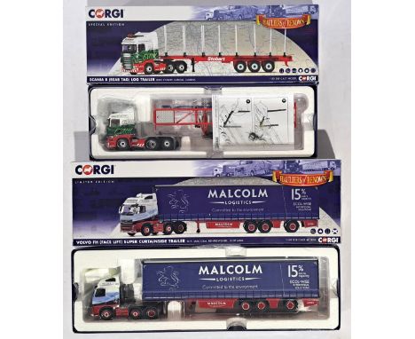 Corgi, a boxed "Haulers of Renown" pair to include CC13742 Scania R (Rear Tag) Log Trailer "Eddie Stobart Carlisle Cumbria", 