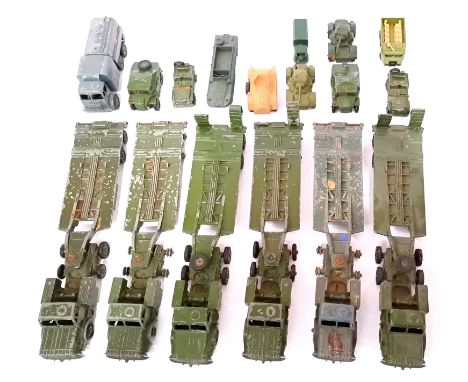 Dinky and Lesney a unboxed military group, to include Dinky Supertoys 642 Pressure Refueller, Dinky Supertoys 660 Tank Transp