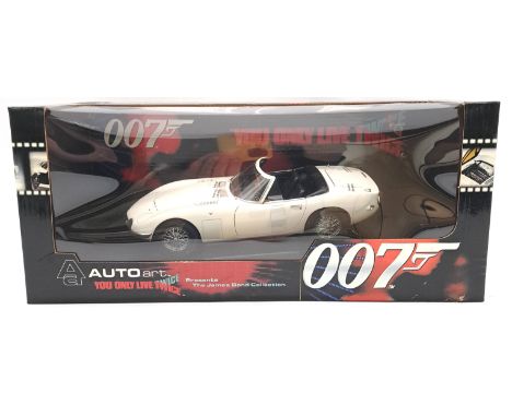 Autoart, a boxed 1/18th Scale No.78731 "James Bond" Toyota 2000 GT taken from the film "You Only Live Twice" In White with Bl
