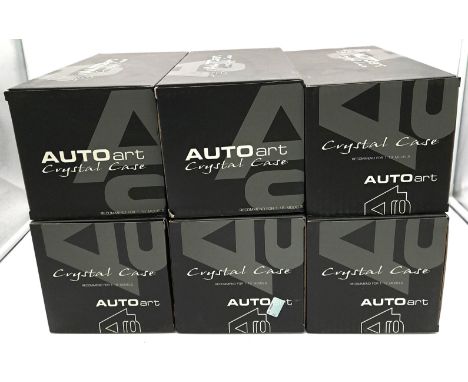 Autoart, a boxed group to include 6 x Autoart Crystal Cases for 1/18th scale Cars. Conditions appear generally Mint in genera