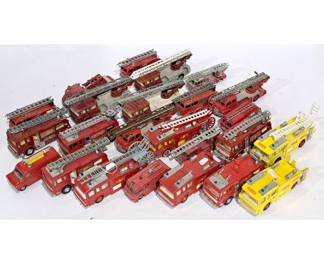 Dinky, a unboxed Fire related group, to include 285 Merryweather Marquis Fire Tender, 555 Fire Engine, 956 Turntable Fire Esc