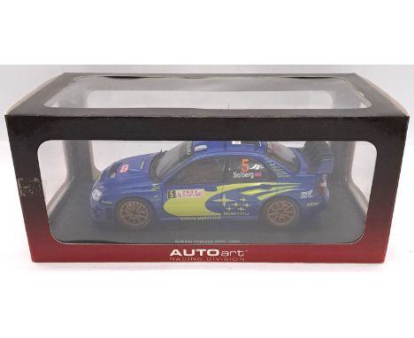 Autoart (Racing Division) a boxed 1:18 scale 80591 Subaru Impreza WRC 2005 "P. Solberg/P. Mills" with racing decals No.5 (Ral