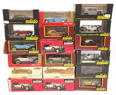 Solido "Age D'Or" and similar, a boxed 1:43 scale Classic vehicle group to include No.4001 Mercedes SSKL (1931) in Silver, No