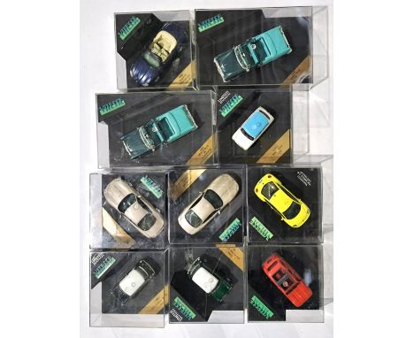 Vitesse, a boxed 1:43 scale group to include V100D Jaguar XK8 Open Cabriolet in Metallic Sapphire Blue and others. Models app