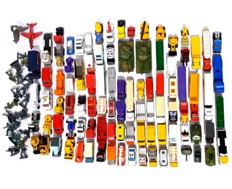 Matchbox, Corgi, Dinky and similar, a unboxed Commercial, Military and Emergency group, to include Dinky 651 Centurion Tank, 