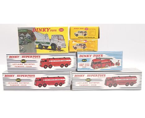 Dinky (Atlas/Norev) a boxed group to include 197 Morris Mini-Traveller, 943 Leyland Octopus Tanker "Esso" and others. Some st