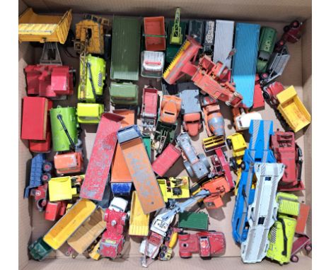 Corgi, Dinky, Matchbox and similar, an unboxed mainly earlier issue Commercial group comprising of Plant, Farm Related, Crane