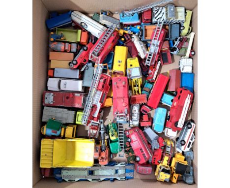 Corgi, Matchbox, Dinky, and similar, an unboxed Commercial group comprising of Emergency Vehicles, Trucks, Vans, Plant and si