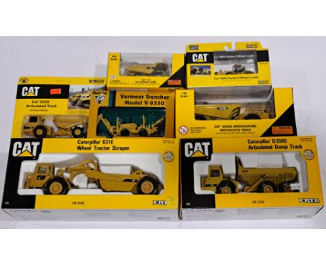 ERTL, Norscot and similar a boxed mixed scale Plant group, to include; ERTL 2430 - Caterpillar 631E Wheel Tractor Scraper, as