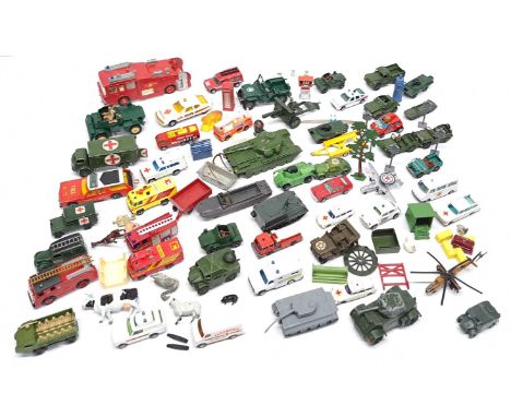 Dinky, Matchbox, Corgi, Majorette &amp; similar, an unboxed Emergency Vehicle, Military &amp; Accessories group. &nbsp;Althou