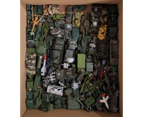 Dinky, Matchbox, Corgi, Lone Star and similar, a unboxed Military group comprising of Personnel Carriers, Tanks, Artillery, A