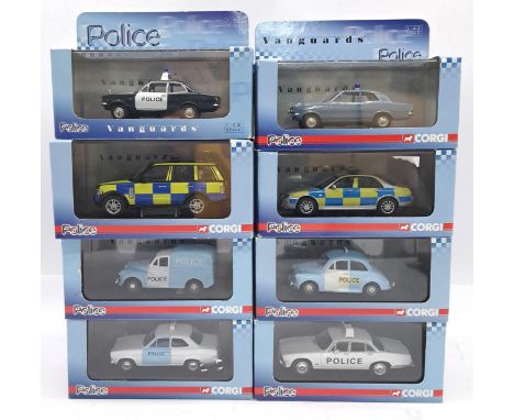 Vanguards, a boxed Police Vehicle group to include VA08708 Vauxhall Viva "Hertfordshire Police" and others. Although not chec
