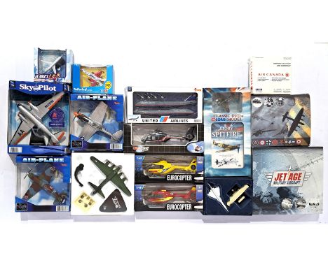 Corgi, Atlas Editions and similar, a boxed Military and Civilian aviation group to include Corgi "Classics DVD and Corgi Mode