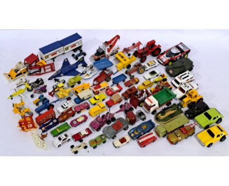 Matchbox, Corgi, Dinky and similar, a unboxed group comprising of Emergency, Military, Aviation, Farm related and similar. Co