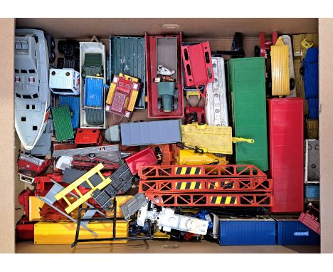 Dinky, Corgi, Matchbox and similar, a unboxed mostly Commercial group comprising of Vehicles, Trailers and similar. Although 
