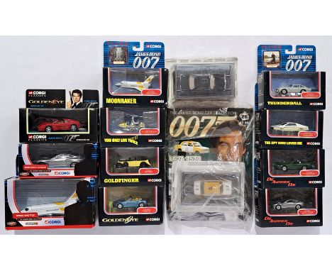Corgi and similar James Bond "007", a boxed and carded group comprising of Corgi PLUS 2, Corgi Classics, Magazine and Magazin