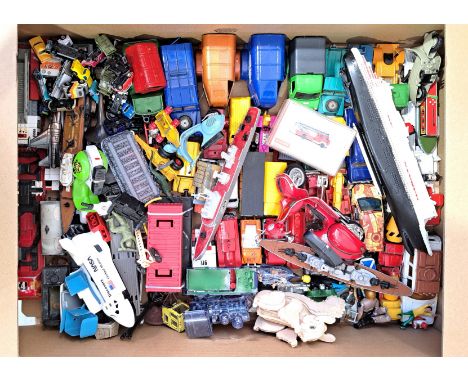 Dinky, Corgi, Wiking and similar, a mostly unboxed mixed group comprising Commercial, Emergency, Ships, Train related, Space 