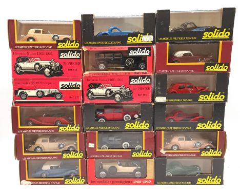 Solido "Age D'Or" and similar, a boxed 1:43 scale Classic vehicle group to include No.88 Bugatti Atalante (1939) in Red, No.1