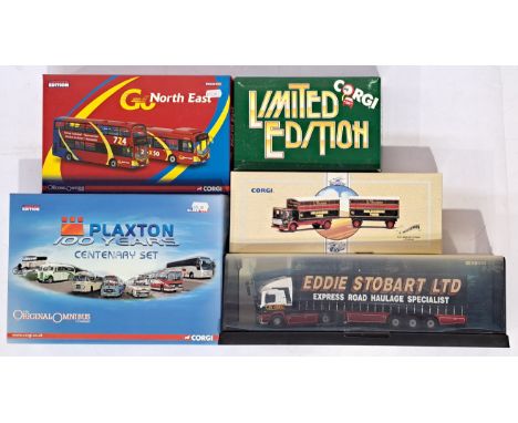 Corgi, a boxed Commercial and Bus group to include 75201 Modern Trucks A New Era Of Road Transport Erf Curtainside "Eddie Sto