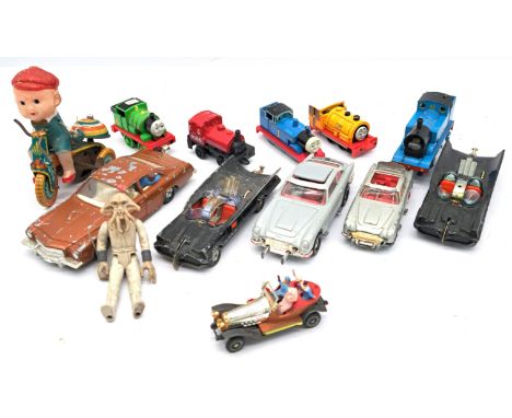 Corgi, Kenner "Star Wars" and similar, a unboxed TV related group comprising of Corgi Batmobile "Batman", Corgi Aston Martin 