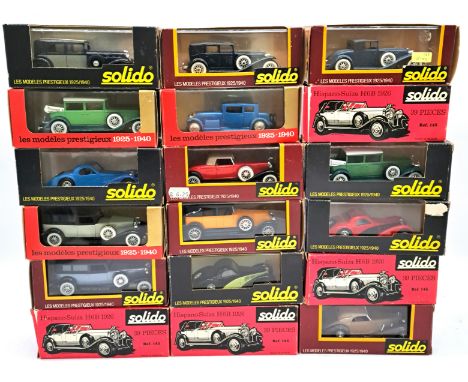 Solido "Age D'Or" and similar, a boxed 1:43 scale Classic vehicle group to include No.145 Hispano-Suiza H6B (1926), Bugatti A